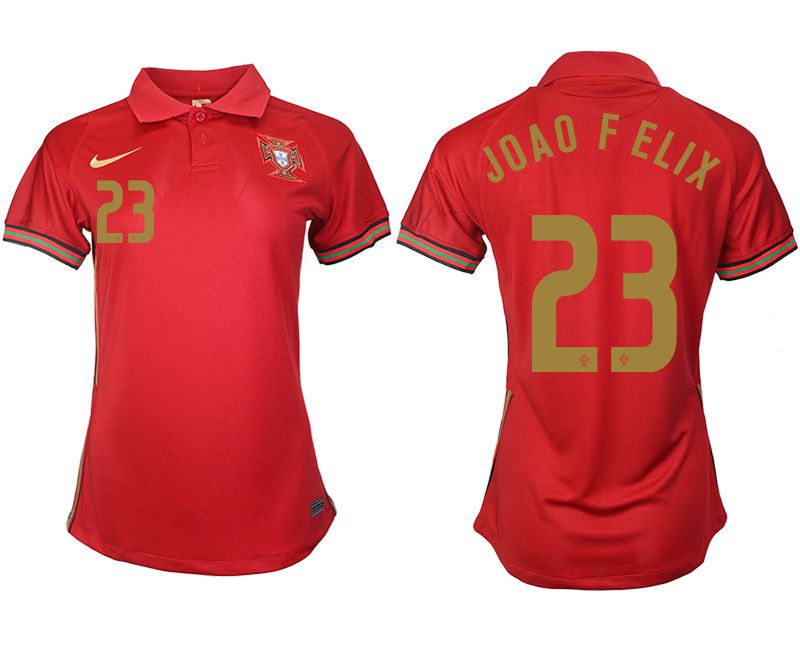 Women 2021-2022 Club Portuga home aaa version red #23 Soccer Jerseys->women soccer jersey->Women Jersey